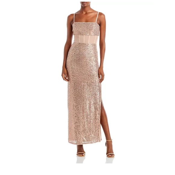 NWT BCBG MaxAzria Sequin Evening Gown Size small PROM WEDDING NEW - Picture 3 of 13